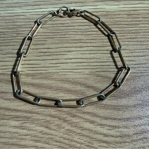 Gold Paperclip Bracelet 7” Lobster Claw Gold Filled 14/20